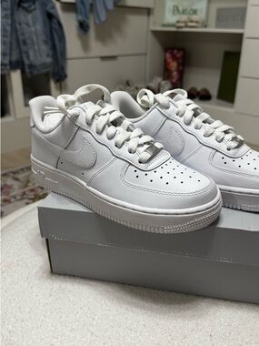 Nike White Low-Top Leather Sneakers
